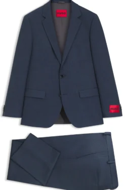 Zweiteiliger Slim-Fit Anzug aus elastischem Birdseye-Gewebe