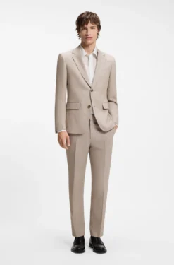 Zweiteiliger Slim-Fit Anzug aus Baumwolle und Leinen