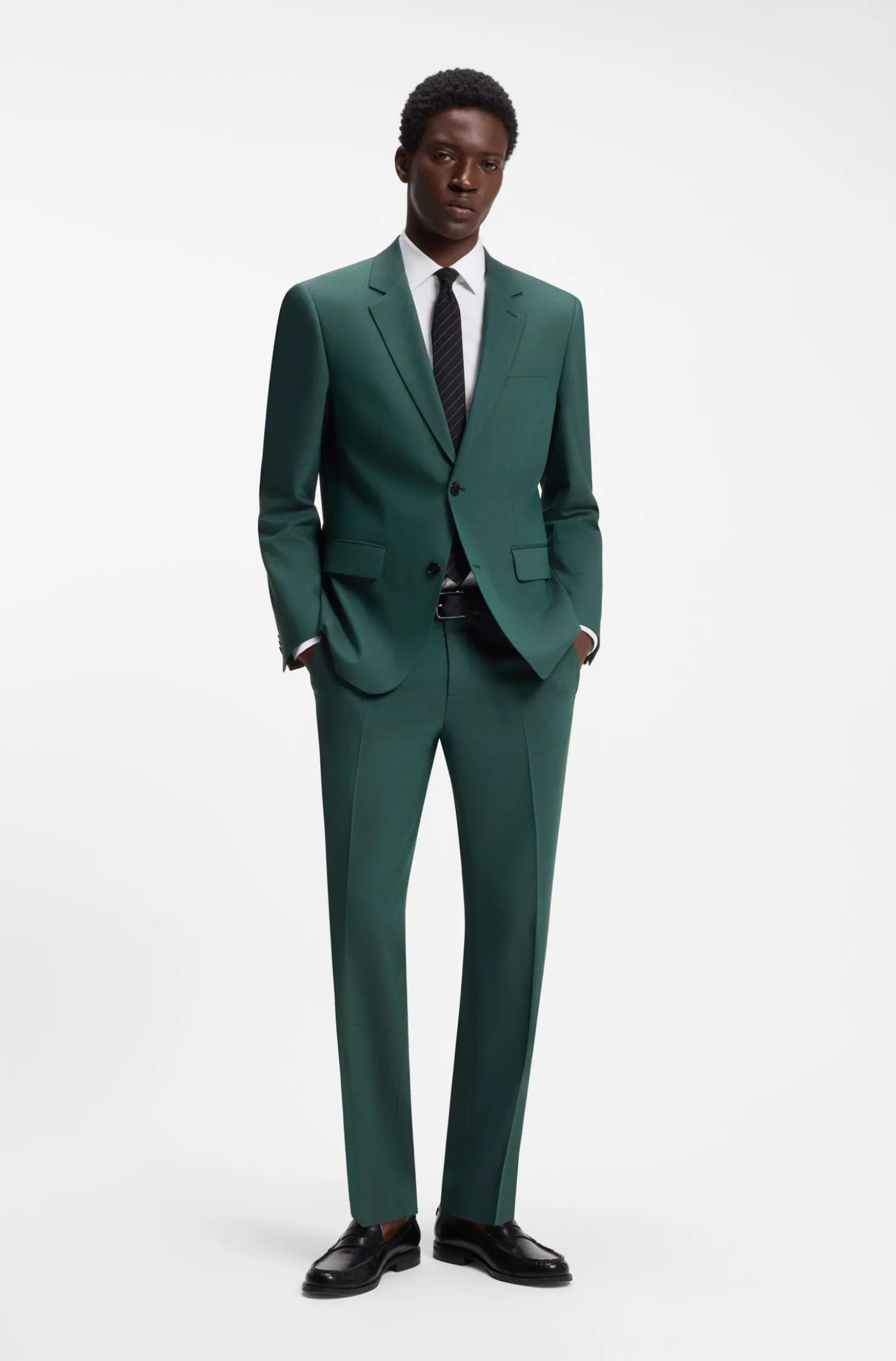 Zweiteiliger Slim-Fit Anzug aus Performance-Stretch-Twill
